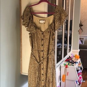 Leopard print Anthropologie Midi Dress
